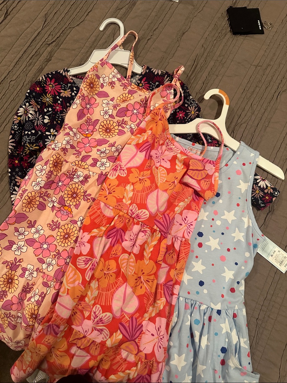 Girls' Pink & Orange Floral Tiered Sundress - Kids Dresses